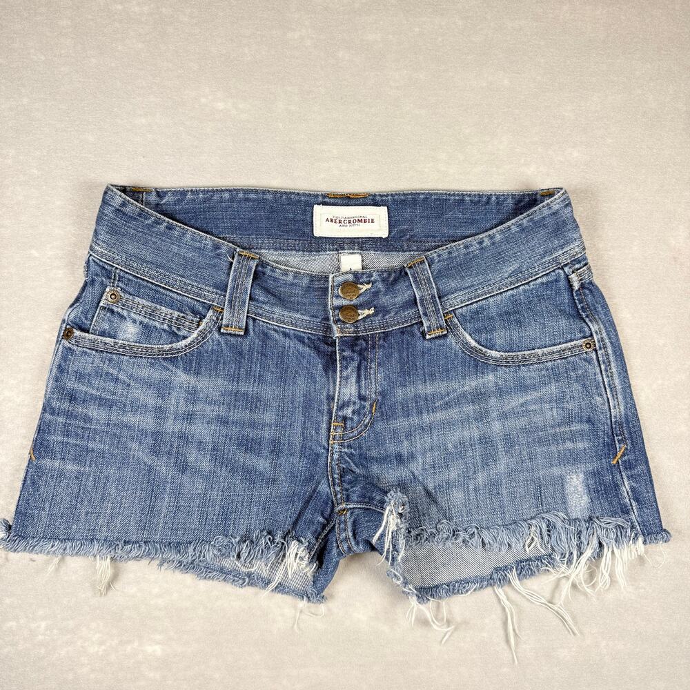 Y2K Abercrombie & Fitch low rise booty shorts - denim cut off jeans zip fly sz 4